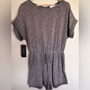 Korye Gray Ribbed Romper NWT Medium Casual Lounge Athleisure